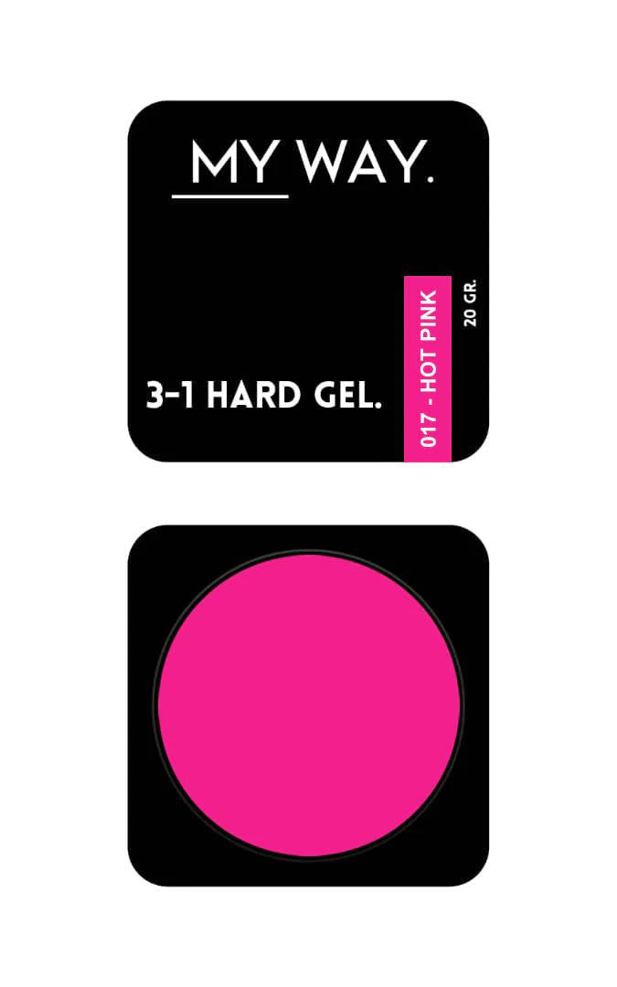 MY WAY. 3-1 hard gel - #017 hot pink 20ml