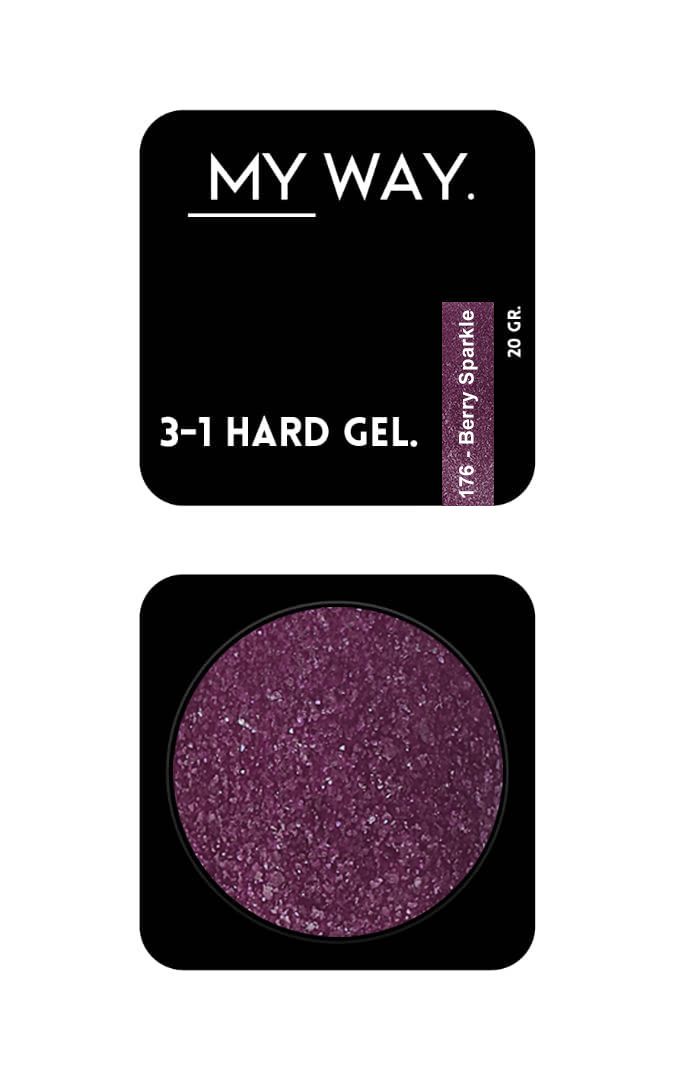 MY WAY. 3-1 hard gel - #176 berry sparkle 20ml